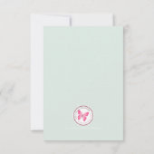 Baptism Blue Opal Delicate Floral Lace Bedankkaart (Achterkant)