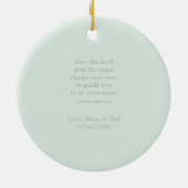 Baptism Blue Opal Delicate Floral Lace Keramisch Ornament (Achterkant)