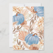 Baptism Boho Pampas Pumpkin blue Kaart (Achterkant)