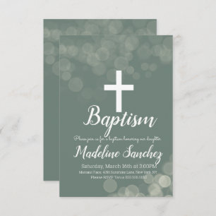 Baptism Bokeh Lights Dedication Christening Kaart