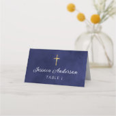 Baptism Boy Elegant Royal Blue Waterverf (Voorkant)