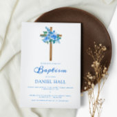 Baptism Boy Modern Roos Dusty Blue Kaart