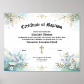 Baptism Certificate Religious Keepsake Poster (Voorkant)