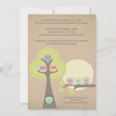 Baptism Christening Ceremony Cute Owls Uitnodiging (Voorkant)