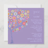 Baptism Christening Circle Tree Retro Invitation Kaart (Achterkant)