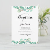 Baptism Christening Invitation Card Botanique (Debout devant)