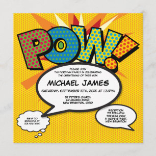 Baptism Christening Moderne Comic Book Pop Art  Kaart