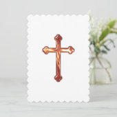 Baptism Confirmation 1st Communion Copper Cross Kaart (Staand voorkant)