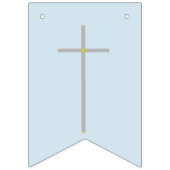 Baptism Cross Blue White Photo Bunting Banner (Eerste vlag)