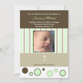 Baptism Dedicted Boy Tan Brown Bubbles Kaart (Voorkant)