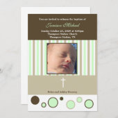 Baptism Dedicted Boy Tan Brown Bubbles Kaart (Voorkant / Achterkant)