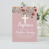Baptism Floral  Dedication Christening Kaart (Staand voorkant)