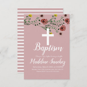 Baptism Floral  Dedication Christening Kaart