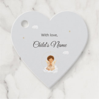 Baptism Gift Tag for Boy with Angel | Personalized Bedankjes Labels