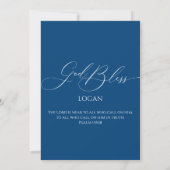 Baptism God Bless Blue Invitation (Dos)