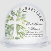 Baptism Greenery Floral Botanical Cross Custom (Arrière)