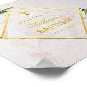Baptism Greenery Marble Faux Gold Fern Welkom Poster (Hoek)