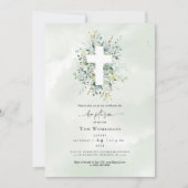 Baptism Invitation Greenery Kaart (Voorkant)