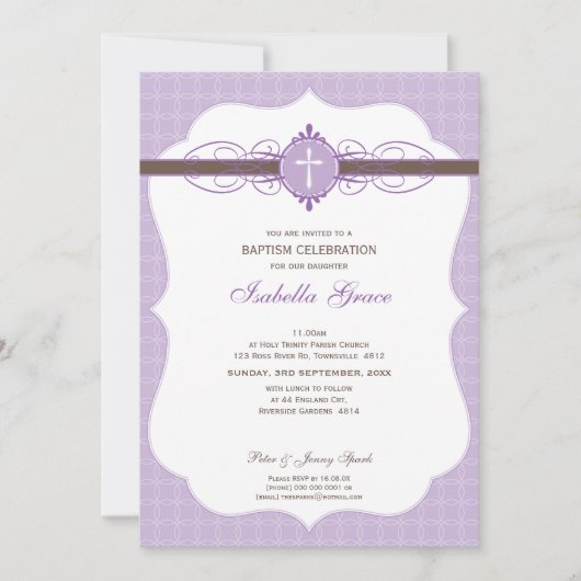 BAPTISM INVITATION :: immaculé 1P (Devant)