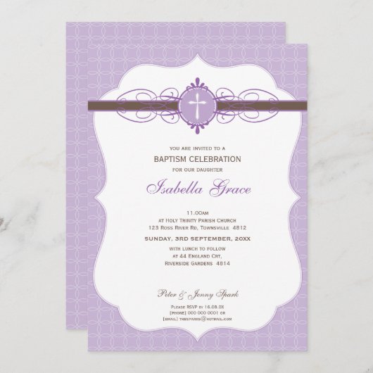 BAPTISM INVITATION :: immaculé 1P (Devant / Derrière)