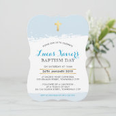 BAPTISM INVITATION mignon moderne brosse de croix (Debout devant)