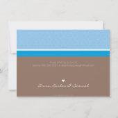 BAPTISM INVITATION moderne simple super mocha bleu (Dos)