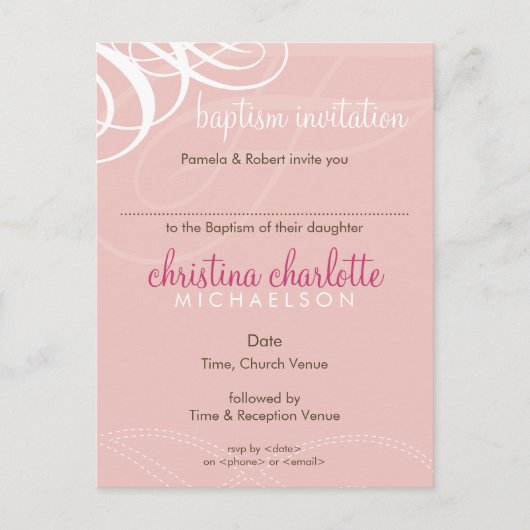BAPTISM INVITATION :: vogue design 1 (Devant)