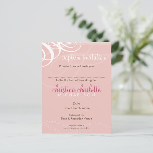 BAPTISM INVITATION :: vogue design 1 (Debout devant)