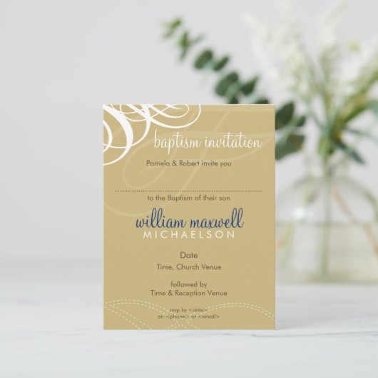 BAPTISM INVITATION :: vogue design 7 (Debout devant)