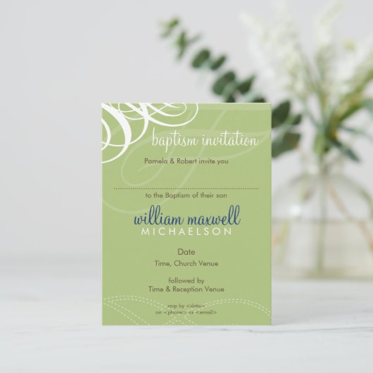 BAPTISM INVITATION :: vogue design 8 (Debout devant)