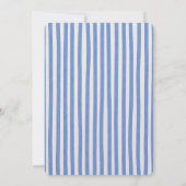Baptism invitation with doves blue pinstripes (Dos)