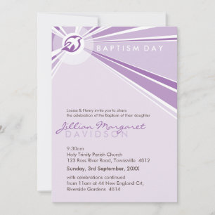 BAPTISM INVITATIONS :: colombe moderne 6P
