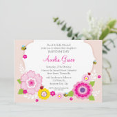 BAPTISM INVITATIONS :: thème jardin 3 (Debout devant)