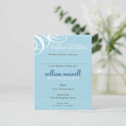 BAPTISM INVITE:: designer vogue 6 Uitnodiging Briefkaart (Staand voorkant)