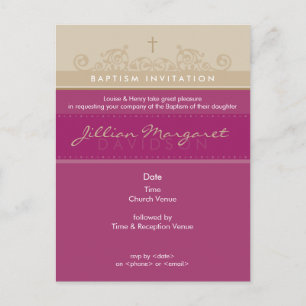 BAPTISM INVITE : elegant 4 Uitnodiging Briefkaart