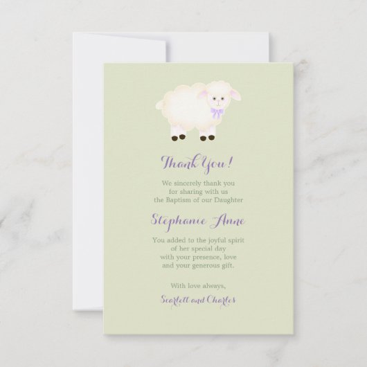 Baptism Lamb Kaart (Voorkant)