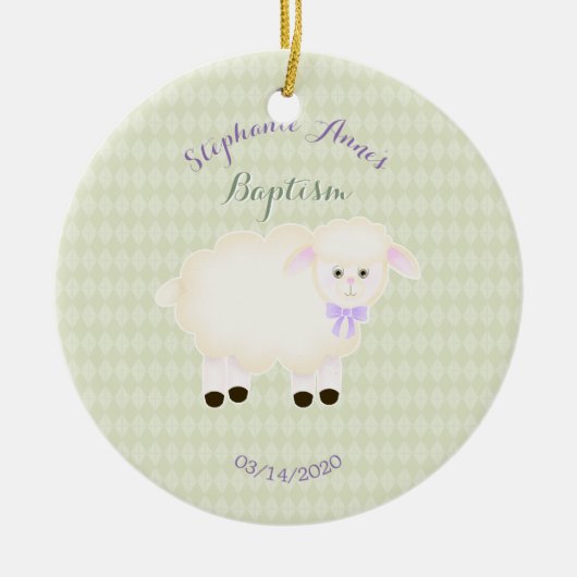 Baptism Lamb Keramisch Ornament (Voorkant)