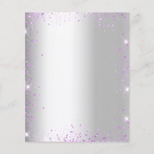 Baptism lavender Silver violet budget uitnodiging (Achterkant)