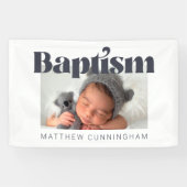 Baptism Modern Bold Simple Photo Hartelijk dank Spandoek (Horizontaal)