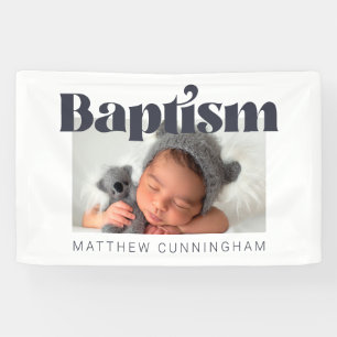 Baptism Modern Bold Simple Photo Hartelijk dank Spandoek