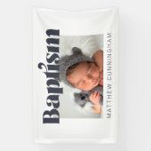 Baptism Modern Bold Simple Photo Hartelijk dank Spandoek (Verticaal)