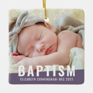 Baptism Moderne Eenvoudige aangepaste Baby foto Keramisch Ornament