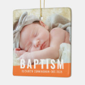 Baptism Moderne Eenvoudige aangepaste Baby foto Keramisch Ornament (Links)