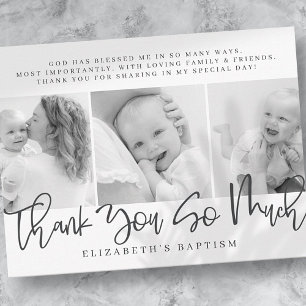 Baptism Moderne Eenvoudige foto Foto bedankt Briefkaart