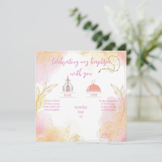 Baptism or Communion invitation  (Debout devant)