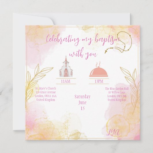 Baptism or Communion invitation  (Devant)