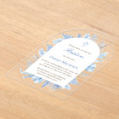 Baptism pastel blue foliage acrylic invitation (Poser)