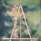 Baptism pink flowers cross welcome clear sign (Neutre)