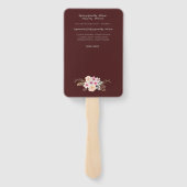 Baptism-programma Fan - Floral Cross Burgundy Handwaaier (Achterkant)