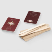 Baptism-programma Fan - Floral Cross Burgundy Handwaaier (Niet-gemonteerd)